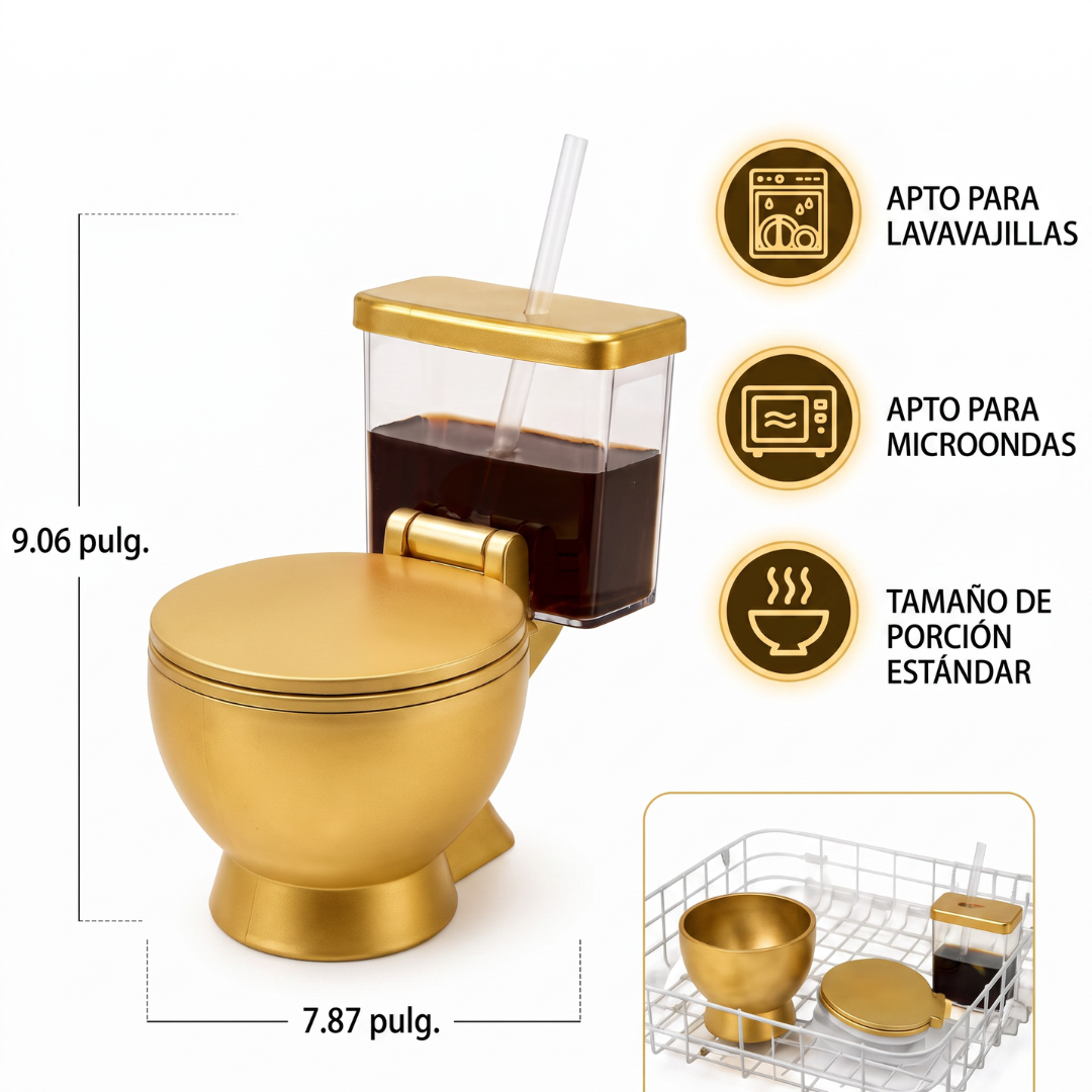 Orluxe™ | Tazón con Forma de Inodoro y Diseño de Pajita para Bebidas Integrado